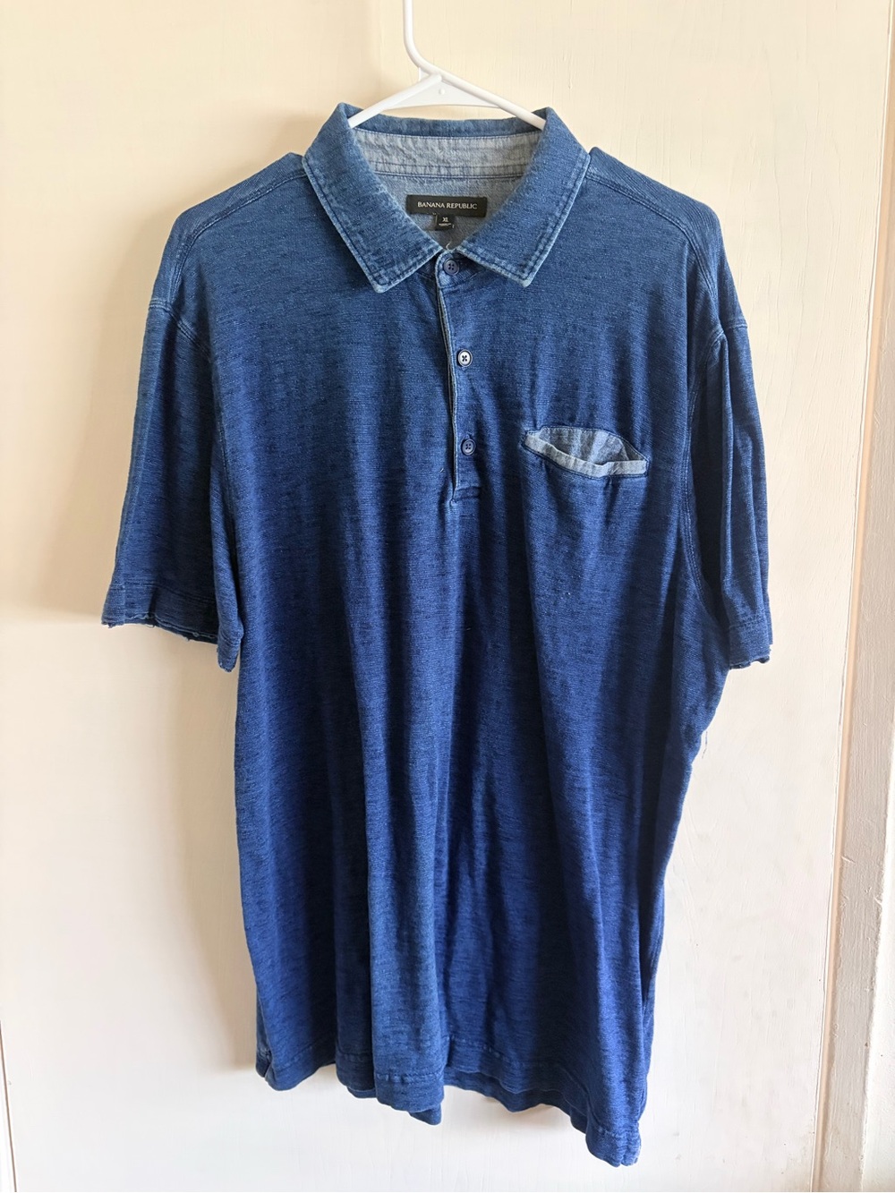 Banana Republic Indigo Blue Short-Sleeve Polo